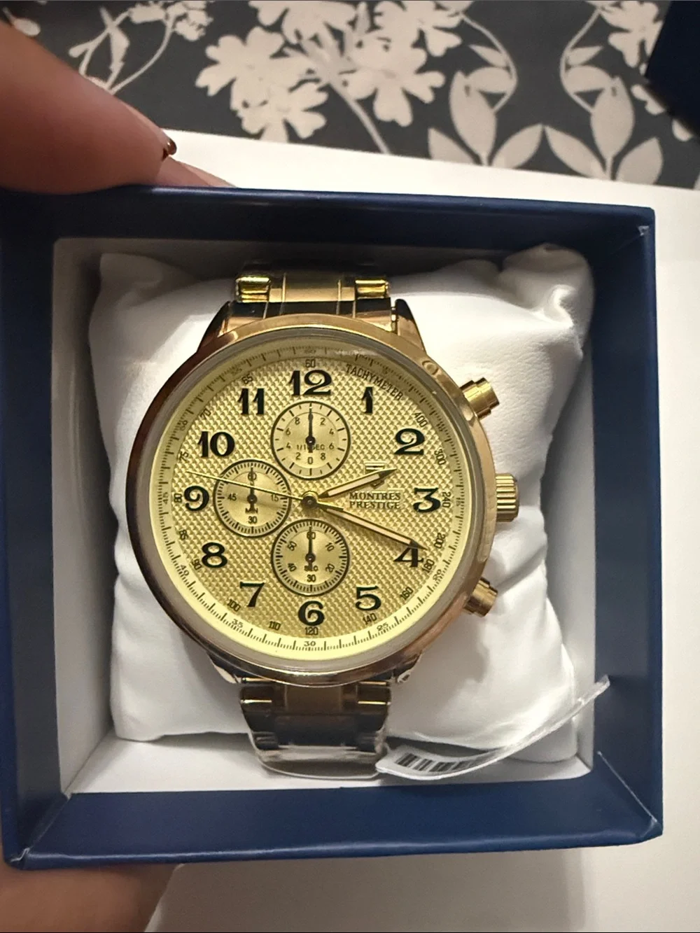 Invicta Montres Prestige MPW-0318 Gold Chronograph Watch 44mm NIB